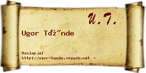 Ugor Tünde névjegykártya